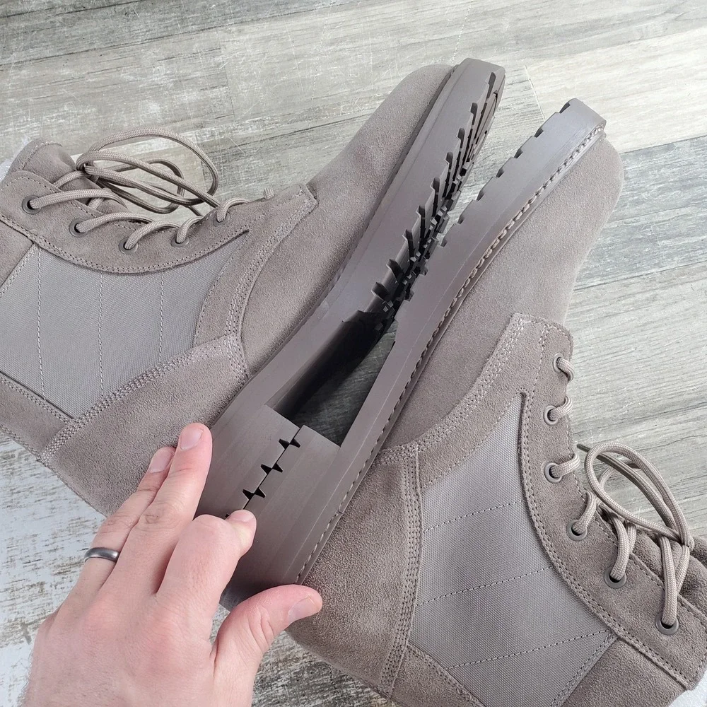 Saint Morta‎ Legion Mens Boots Sz 10 Taupe Suede Comfort Lace Up Back Zip